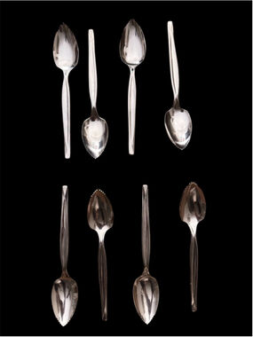 Vintage 1950s Wm. Rogers Mfg. Co. Silver Plate Serrated Grapefruit Spoons Set 6